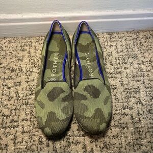 Rothy’s The Loafer Olive Camo Slip-On Loafers Size 7